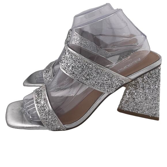 Nordstrom ABOUND Carina Glitter Heel Sandal Silver size 8.5M NWOB - Picture 2 of 7